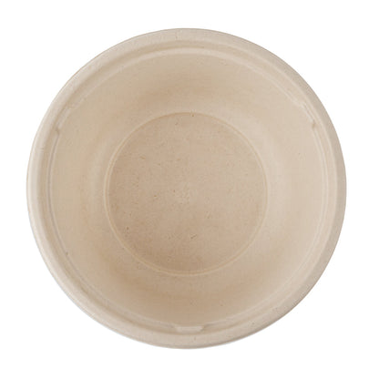 Pulp Tek 37 oz Round Natural Sugarcane / Bagasse To Go Bowl - 7" x 7" x 3" - 100 count box