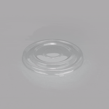 Pulp Tek Round Clear Plastic Flat Lid - Fits Bagasse To Go Bowl - 100 count box
