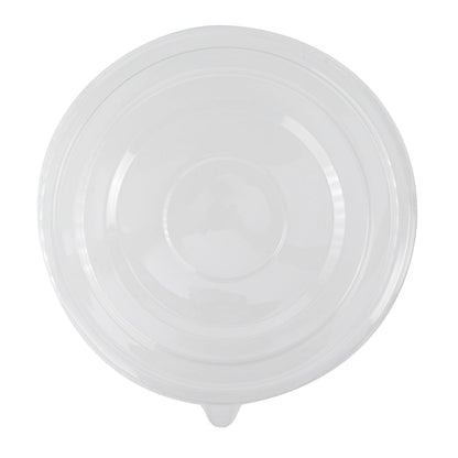 Pulp Tek Round Clear Plastic Flat Lid - Fits Bagasse To Go Bowl - 100 count box