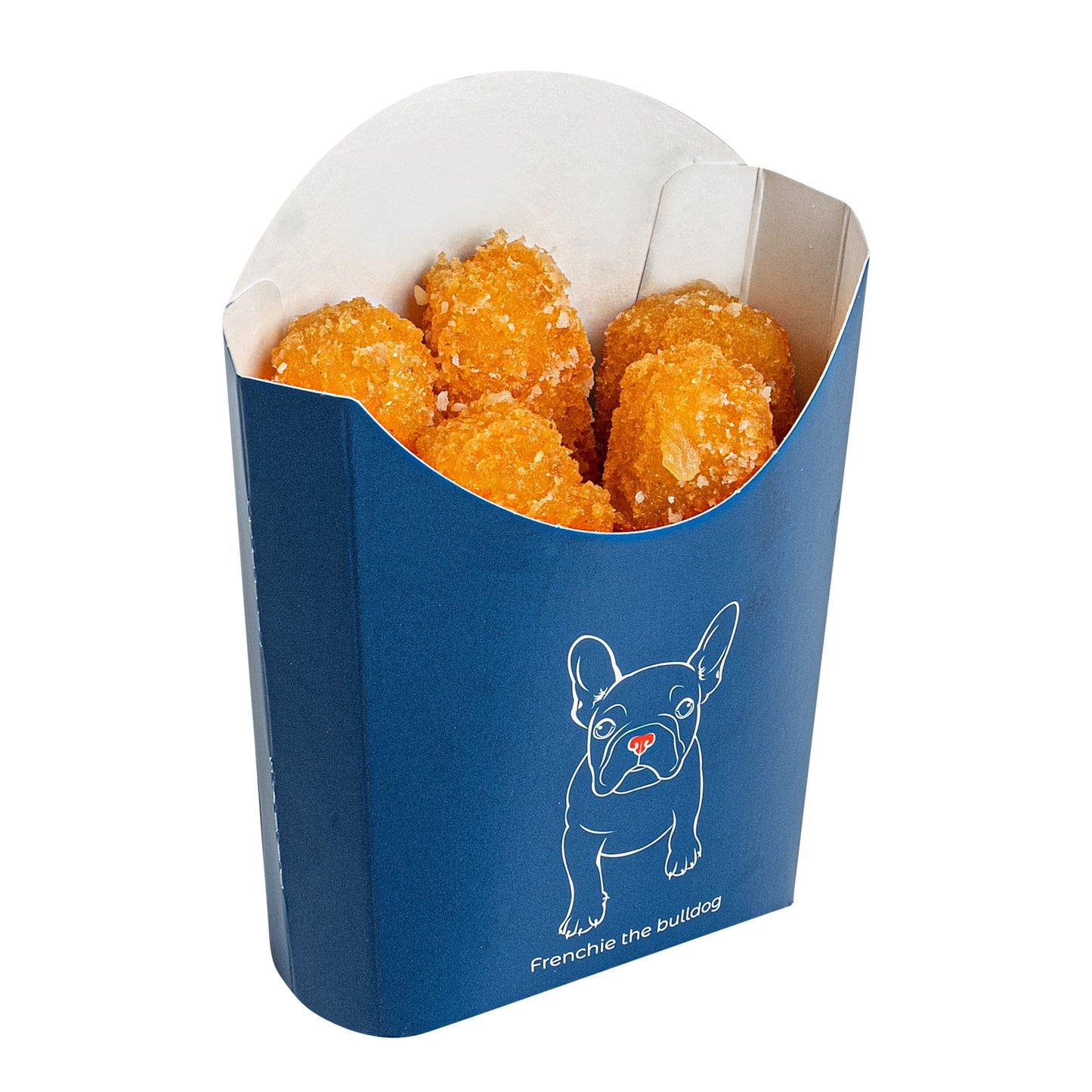 Bio Tek 2 oz Frenchie Paper Fry Cup / Snack Container - 4" x 2 3/4" x 3 1/2" - 100 count box