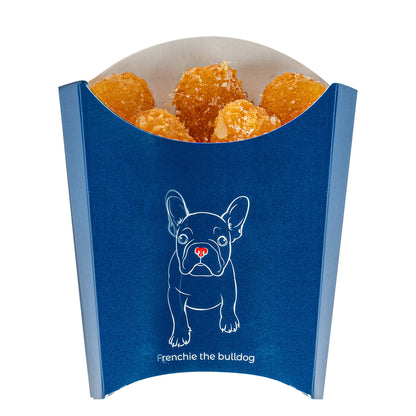 Bio Tek 2 oz Frenchie Paper Fry Cup / Snack Container - 4" x 2 3/4" x 3 1/2" - 100 count box