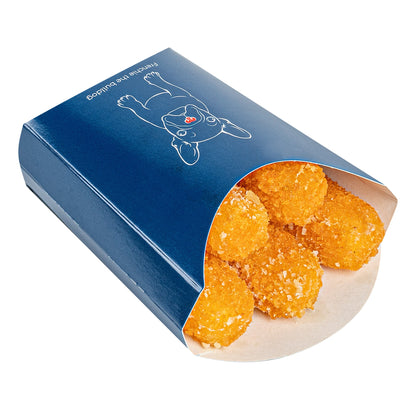 Bio Tek 2 oz Frenchie Paper Fry Cup / Snack Container - 4" x 2 3/4" x 3 1/2" - 100 count box