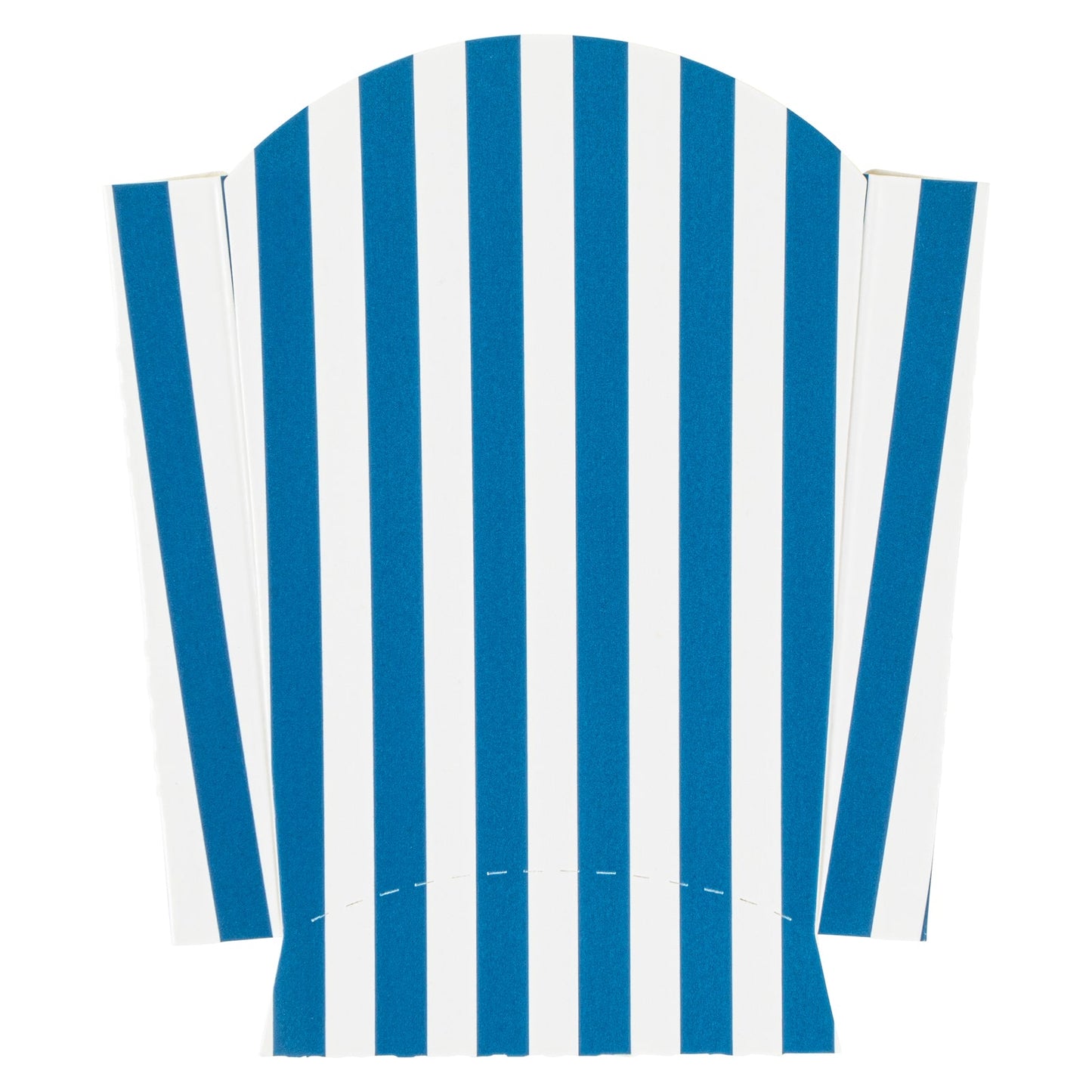 Bio Tek 2 oz Blue and White Stripe Paper Fry Cup / Snack Container - 4" x 2 3/4" x 3 1/2" - 100 count box