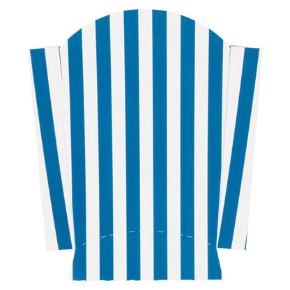 Bio Tek 2 oz Blue and White Stripe Paper Fry Cup / Snack Container - 4" x 2 3/4" x 3 1/2" - 100 count box