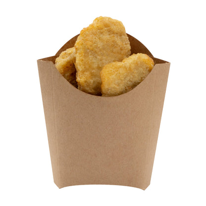 Bio Tek 2 oz Kraft Paper Fry Cup / Snack Container - 4" x 2 3/4" x 3 1/2" - 100 count box