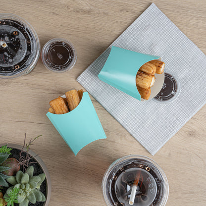 Bio Tek 2 oz Turquoise Paper Fry Cup / Snack Container - 4" x 2 3/4" x 3 1/2" - 100 count box