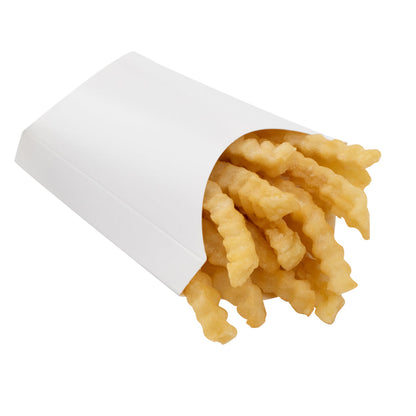 Bio Tek 2 oz White Paper Fry Cup / Snack Container - 4" x 2 3/4" x 3 1/2" - 100 count box