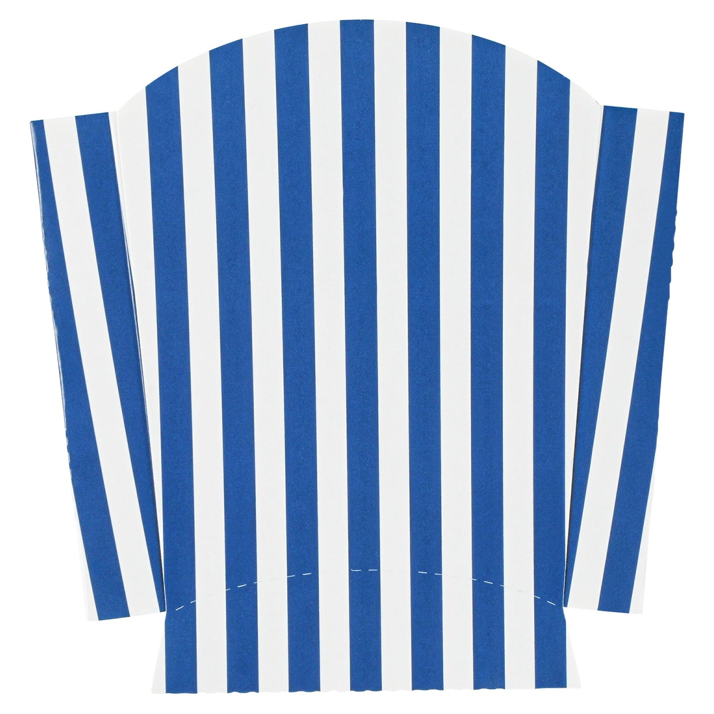 Bio Tek 3 oz Blue and White Stripe Paper Fry Cup / Snack Container - 4 1/2" x 3 1/4" x 3 3/4" - 100 count box