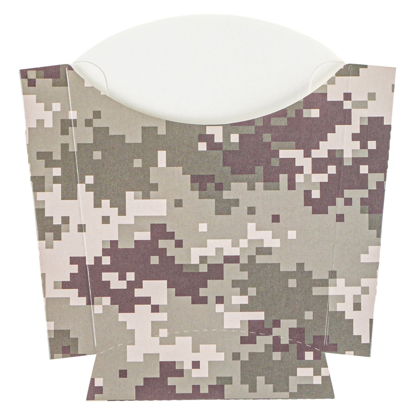 Bio Tek 3 oz Camouflage Paper Fry Cup / Snack Container - 4 1/2" x 3 1/4" x 3 3/4" - 100 count box