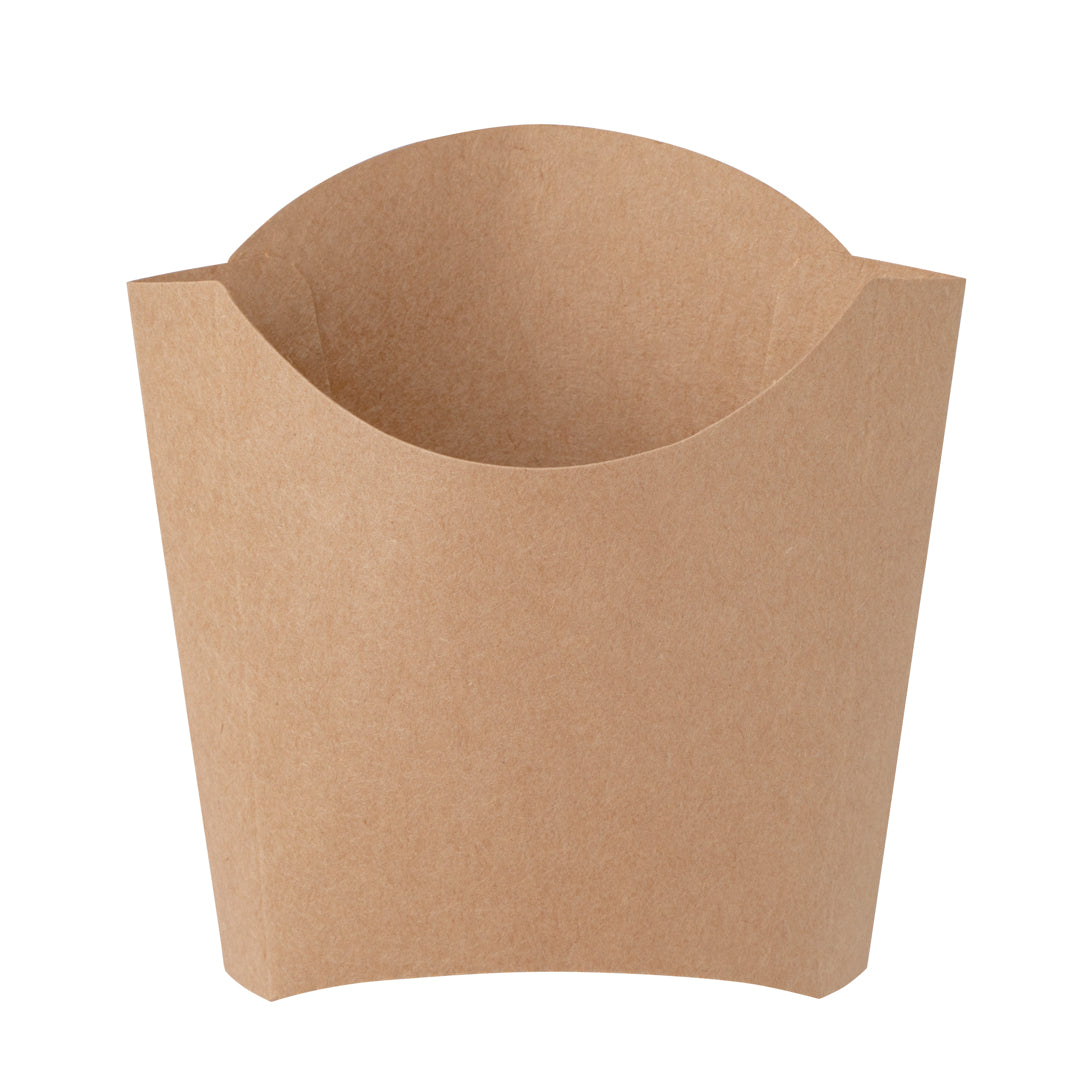 Bio Tek 3 oz Kraft Paper Fry Cup / Snack Container - 4 1/2" x 3 1/4" x 3 3/4" - 100 count box