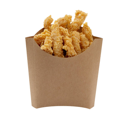 Bio Tek 3 oz Kraft Paper Fry Cup / Snack Container - 4 1/2" x 3 1/4" x 3 3/4" - 100 count box