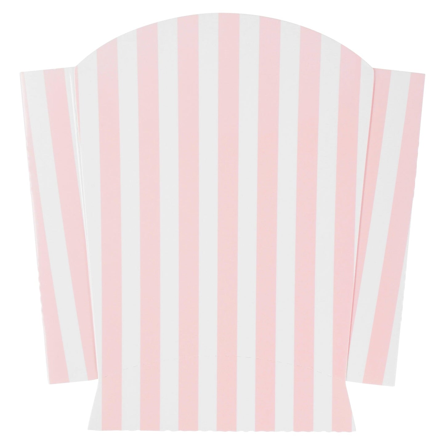 Bio Tek 3 oz Pink and White Stripe Paper Fry Cup / Snack Container - 4 1/2" x 3 1/4" x 3 3/4" - 100 count box