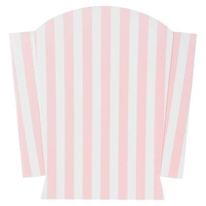 Bio Tek 3 oz Pink and White Stripe Paper Fry Cup / Snack Container - 4 1/2" x 3 1/4" x 3 3/4" - 100 count box