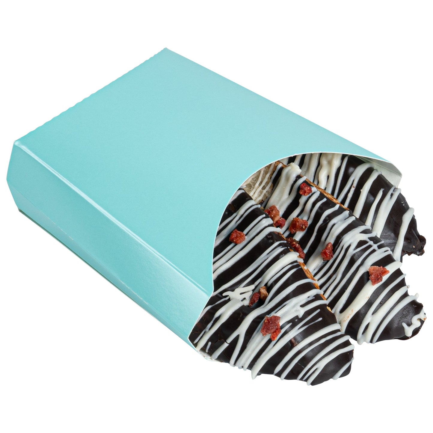 Bio Tek 3 oz Turquoise Paper Fry Cup / Snack Container - 4 1/2" x 3 1/4" x 3 3/4" - 100 count box