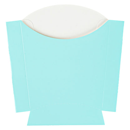 Bio Tek 3 oz Turquoise Paper Fry Cup / Snack Container - 4 1/2" x 3 1/4" x 3 3/4" - 100 count box