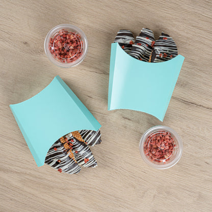 Bio Tek 3 oz Turquoise Paper Fry Cup / Snack Container - 4 1/2" x 3 1/4" x 3 3/4" - 100 count box
