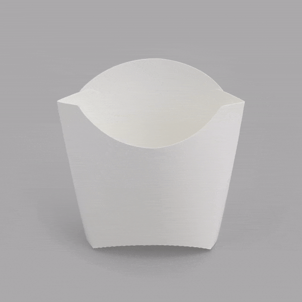 Bio Tek 3 oz White Paper Fry Cup / Snack Container - 4 1/2" x 3 1/4" x 3 3/4" - 100 count box