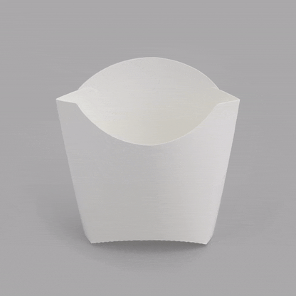 Bio Tek 3 oz White Paper Fry Cup / Snack Container - 4 1/2" x 3 1/4" x 3 3/4" - 100 count box