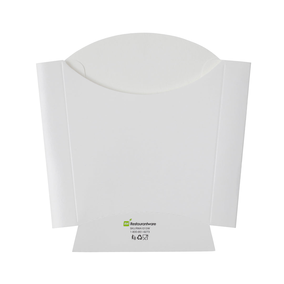 Bio Tek 3 oz White Paper Fry Cup / Snack Container - 4 1/2" x 3 1/4" x 3 3/4" - 100 count box