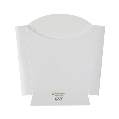 Bio Tek 3 oz White Paper Fry Cup / Snack Container - 4 1/2" x 3 1/4" x 3 3/4" - 100 count box