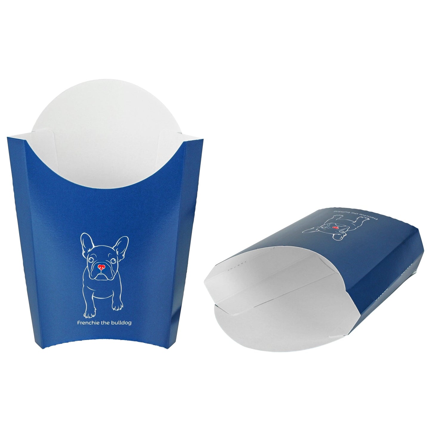 Bio Tek 4 oz Frenchie Paper Fry Cup / Snack Container - 4 3/4" x 3 1/2" x 5" - 100 count box