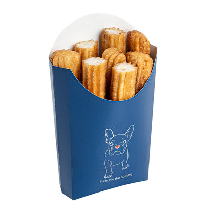 Bio Tek 4 oz Frenchie Paper Fry Cup / Snack Container - 4 3/4" x 3 1/2" x 5" - 100 count box