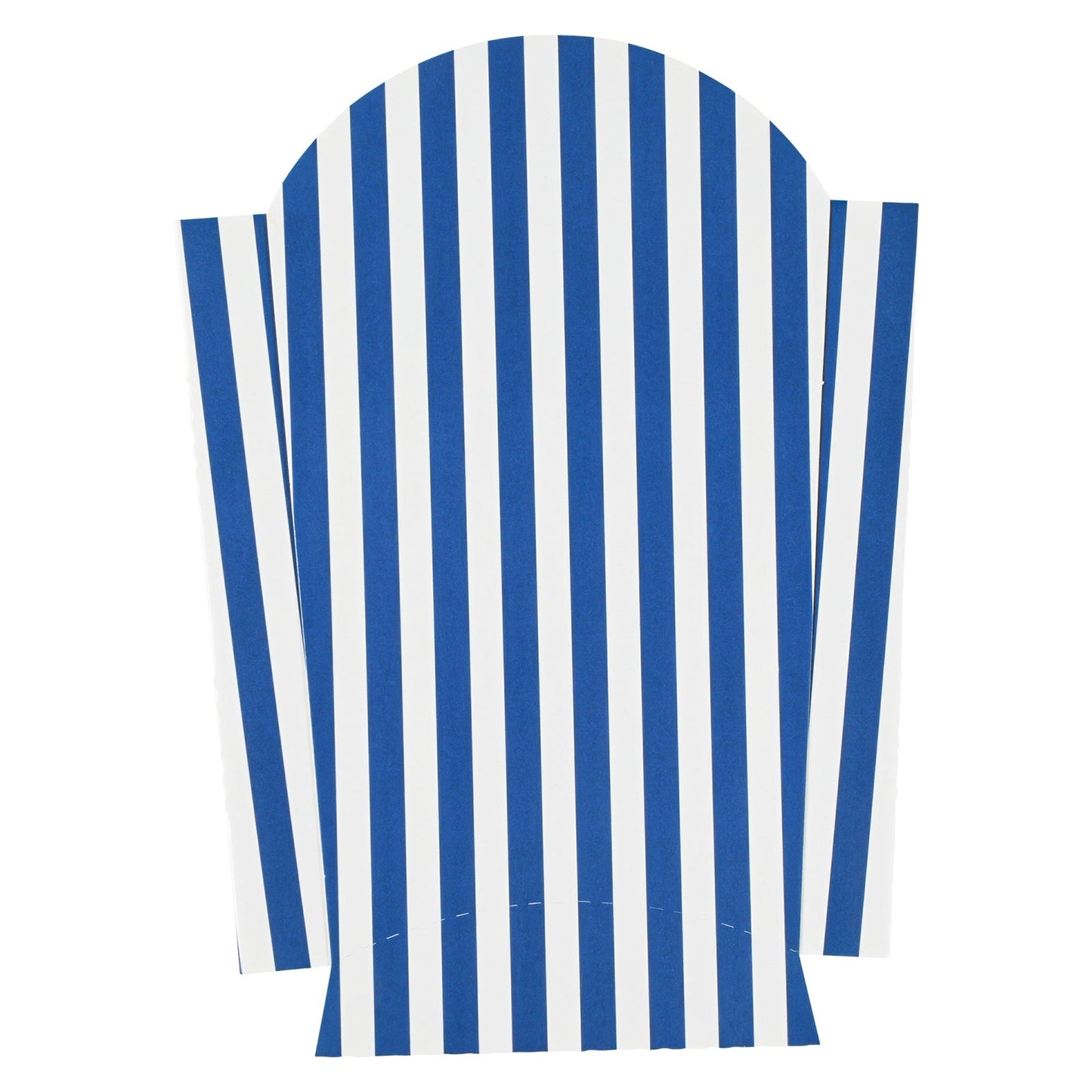 Bio Tek 4 oz Blue and White Stripe Paper Fry Cup / Snack Container - 4 3/4" x 3 1/2" x 5" - 100 count box