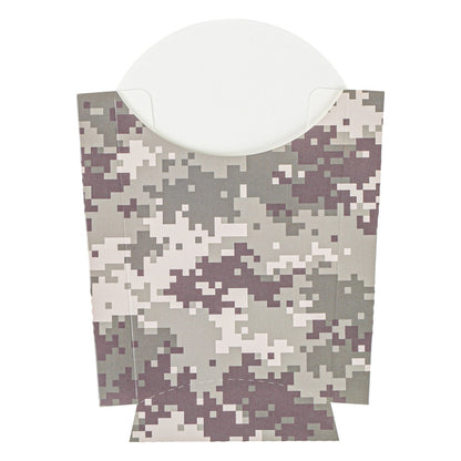 Bio Tek 4 oz Camouflage Paper Fry Cup / Snack Container - 4 3/4" x 3 1/2" x 5" - 100 count box
