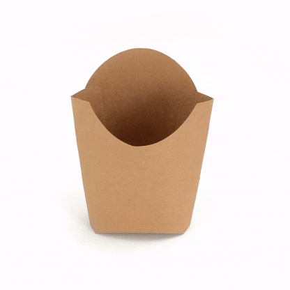 Bio Tek 4 oz Kraft Paper Fry Cup / Snack Container - 4 3/4" x 3 1/2" x 5" - 100 count box