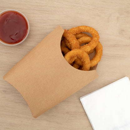 Bio Tek 4 oz Kraft Paper Fry Cup / Snack Container - 4 3/4" x 3 1/2" x 5" - 100 count box