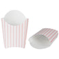 Bio Tek 4 oz Pink and White Stripe Paper Fry Cup / Snack Container - 4 3/4" x 3 1/2" x 5" - 100 count box