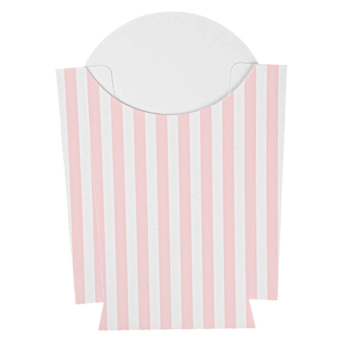 Bio Tek 4 oz Pink and White Stripe Paper Fry Cup / Snack Container - 4 3/4" x 3 1/2" x 5" - 100 count box