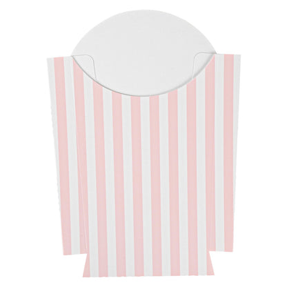 Bio Tek 4 oz Pink and White Stripe Paper Fry Cup / Snack Container - 4 3/4" x 3 1/2" x 5" - 100 count box