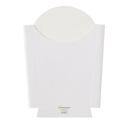 Bio Tek 4 oz White Paper Fry Cup / Snack Container - 4 3/4" x 3 1/2" x 5" - 100 count box
