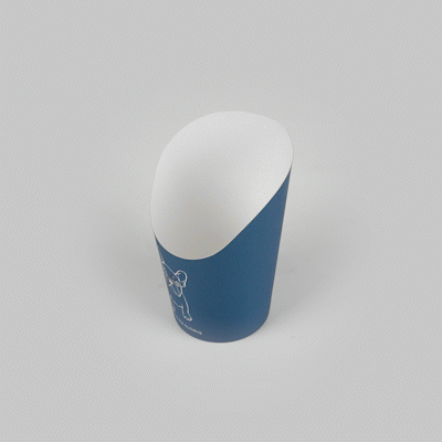 Bio Tek 12 oz Round Frenchie Paper Incline Cup - 3 1/2" x 3 1/2" x 4 3/4" - 100 count box