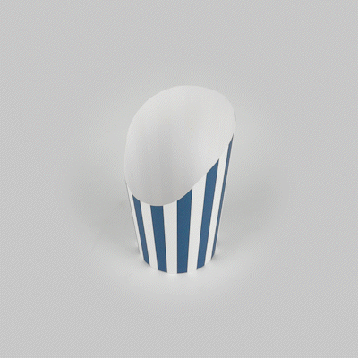 Bio Tek 12 oz Round Blue and White Stripe Paper Incline Cup - 3 1/2" x 3 1/2" x 4 3/4" - 100 count box