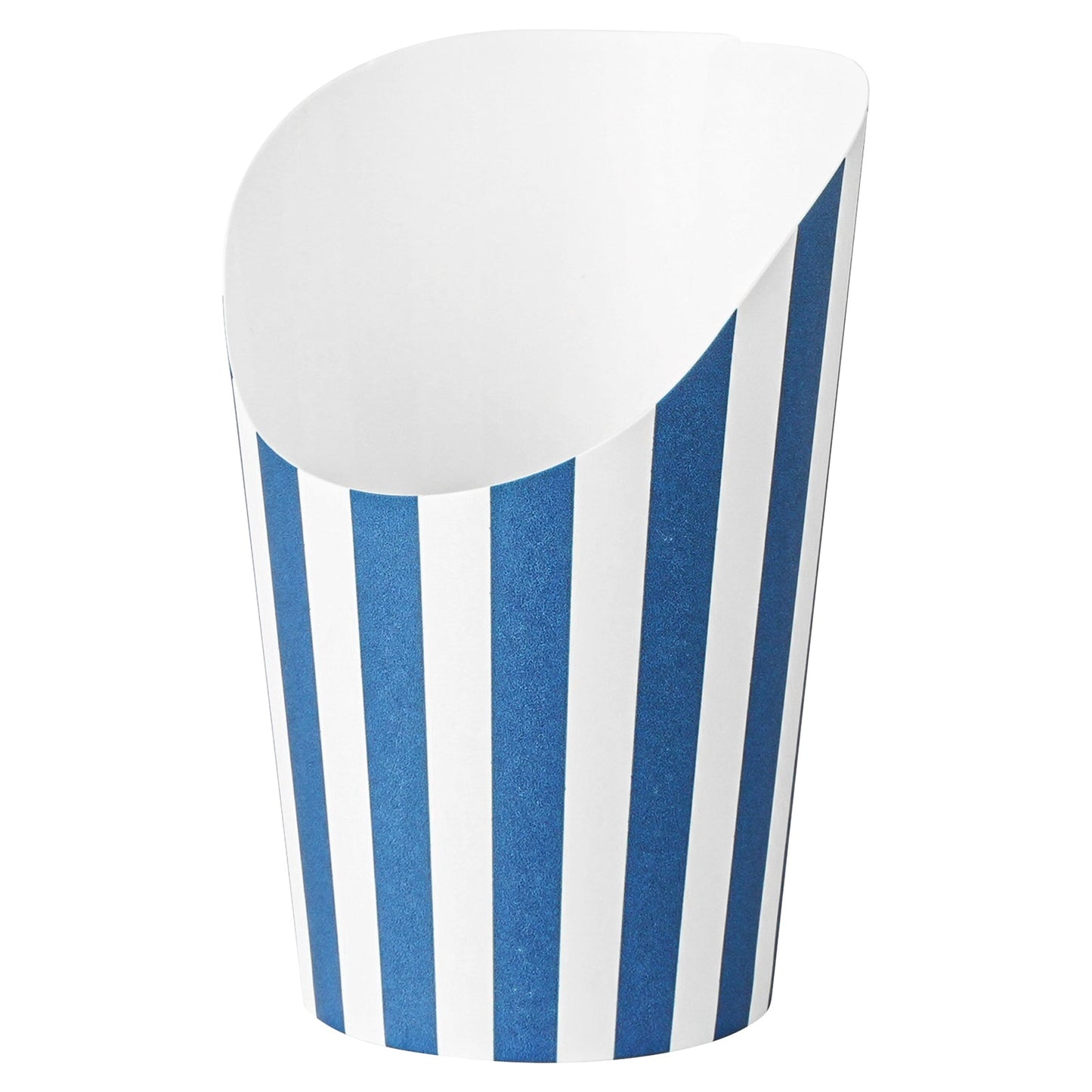 Bio Tek 12 oz Round Blue and White Stripe Paper Incline Cup - 3 1/2" x 3 1/2" x 4 3/4" - 100 count box