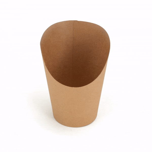 Bio Tek 12 oz Round Kraft Paper Incline Cup - 3 1/2" x 3 1/2" x 4 3/4" - 100 count box