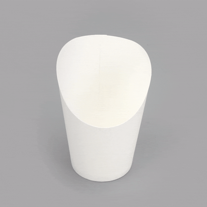 Bio Tek 12 oz Round White Paper Incline Cup - 3 1/2" x 3 1/2" x 4 3/4" - 100 count box