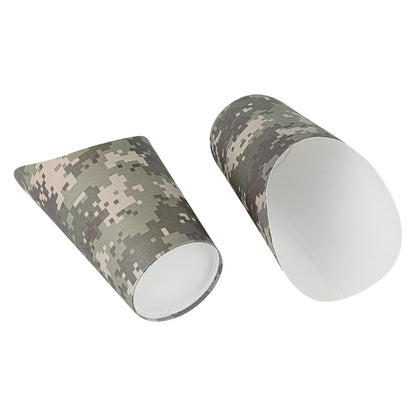 Bio Tek 16 oz Round Camouflage Paper Incline Cup - 3 1/2" x 3 1/2" x 5 3/4" - 100 count box
