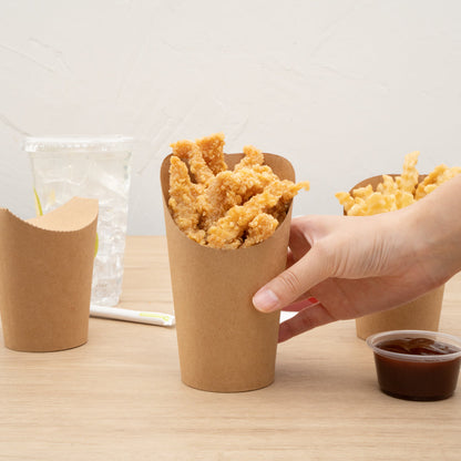 Bio Tek 16 oz Round Kraft Paper Incline Cup - 3 1/2" x 3 1/2" x 5 3/4" - 100 count box