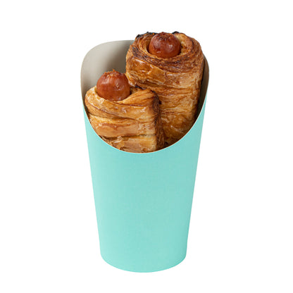 Bio Tek 16 oz Round Turquoise Paper Incline Cup - 3 1/2" x 3 1/2" x 5 3/4" - 100 count box