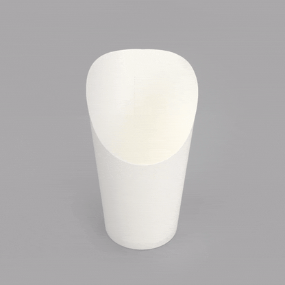 Bio Tek 16 oz Round White Paper Incline Cup - 3 1/2" x 3 1/2" x 5 3/4" - 100 count box