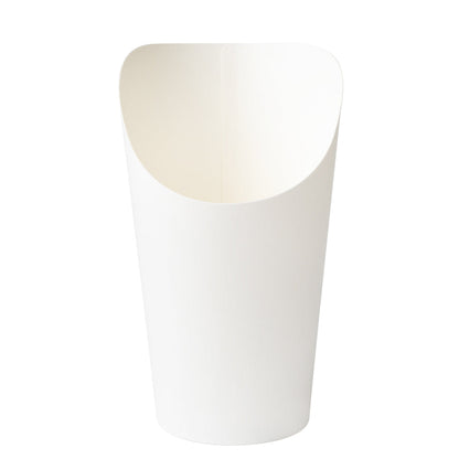 Bio Tek 16 oz Round White Paper Incline Cup - 3 1/2" x 3 1/2" x 5 3/4" - 100 count box