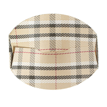 Bio Tek 16 oz Round Plaid Paper To Go Fry Cup - 3 1/4" x 3 1/4" x 4 1/4" - 100 count box