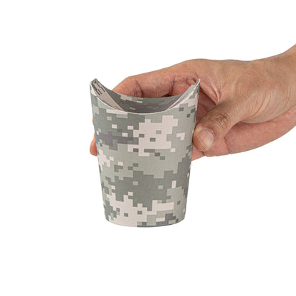 Bio Tek 16 oz Round Camouflage Paper To Go Fry Cup - 3 1/4" x 3 1/4" x 4 1/4" - 100 count box