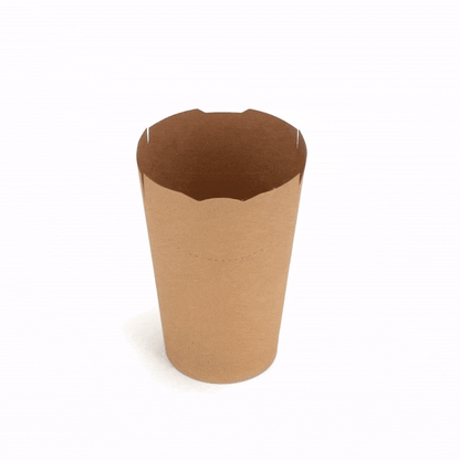 Bio Tek 16 oz Round Kraft Paper To Go Fry Cup - 3 1/4" x 3 1/4" x 4 1/4" - 100 count box
