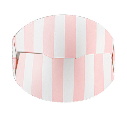Bio Tek 16 oz Round Pink and White Stripe Paper To Go Fry Cup - 3 1/4" x 3 1/4" x 4 1/4" - 100 count box