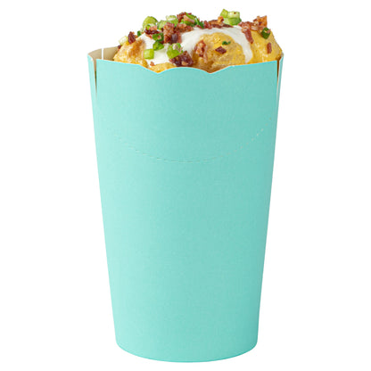 Bio Tek 16 oz Round Turquoise Paper To Go Fry Cup - 3 1/4" x 3 1/4" x 4 1/4" - 100 count box