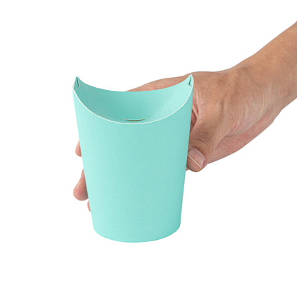 Bio Tek 16 oz Round Turquoise Paper To Go Fry Cup - 3 1/4" x 3 1/4" x 4 1/4" - 100 count box